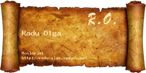 Radu Olga névjegykártya
